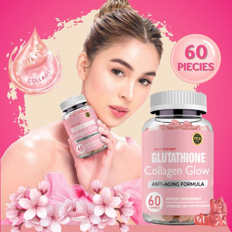 Glutathione Collagen Glow Anti-aging skin Whitening Gummies 60pcs~ Main image