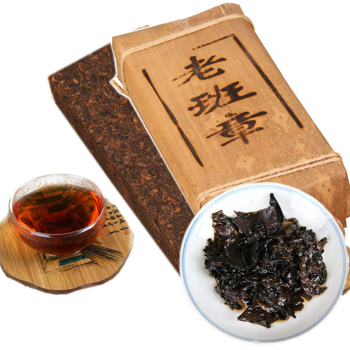 HelloYoung Premium Puer Cooked Tea Brick Old Banzhang Ancient Tree Bamboo Tube Tea  500g Main image