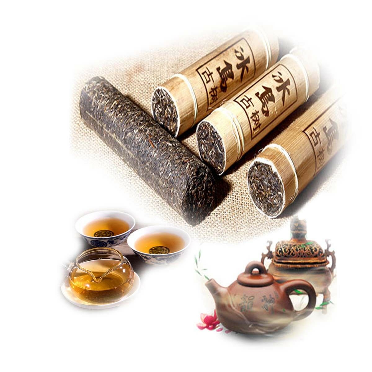 HelloYoung 500g Yunnan Raw Puer Tea BingDao Ancient Pu'er Tree Old Puerh Tea Bamboo Package