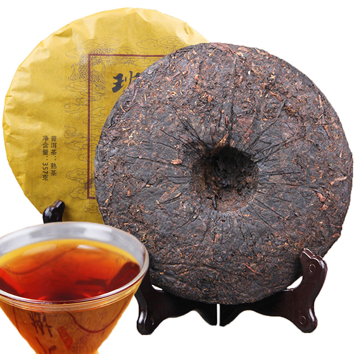 HelloYoung Puerh Tea Black Tea Cooked Pu-erh Tea Ripe Pu-erh Tea Oldest Puer Tea Tree 357g Main image