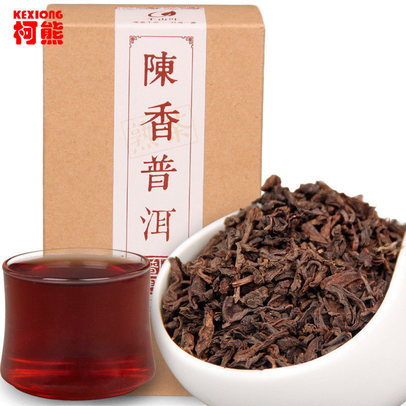 HelloYoungChina Puer tea boxed 120g ripe pu-erh loose Black tea old tree organic health