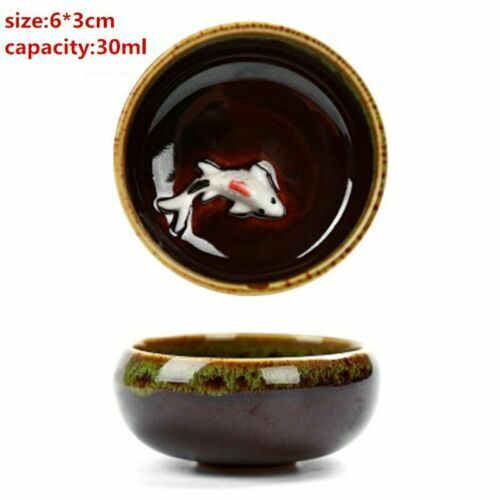 4 pcs/lot 3D Ceramic CupTea Set Carp Gifts Tea Cup Dehua Binglie China Kung Fu