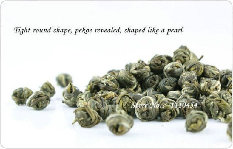 HelloYoung Jasmine Flower Tea Herbal Fragrant Floral Tea Dried Pearl Organic Green Tea 100g