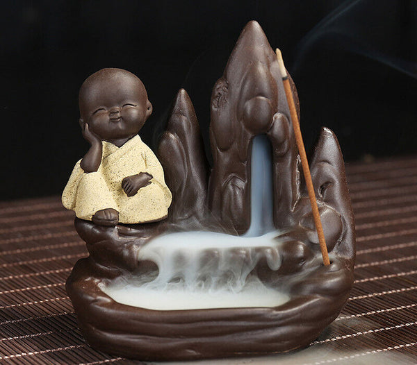 Incense Burner The Little Monk Small Buddha Censer Backflow Incense Burner