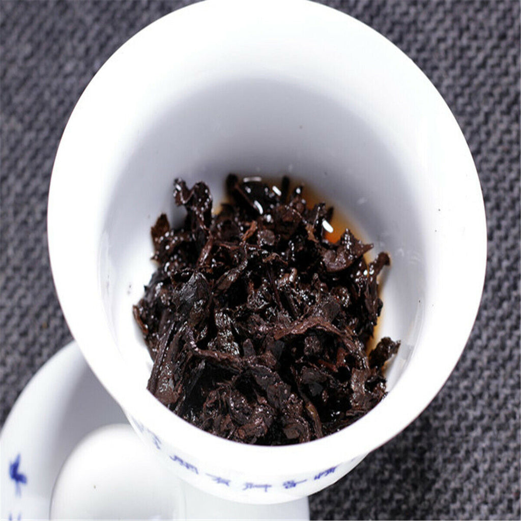 HelloYoung Chinese Tea Pu-erh Tea Cake Black Tea Yunnan Tong Qing Hao Ripe Puer Tea 357g