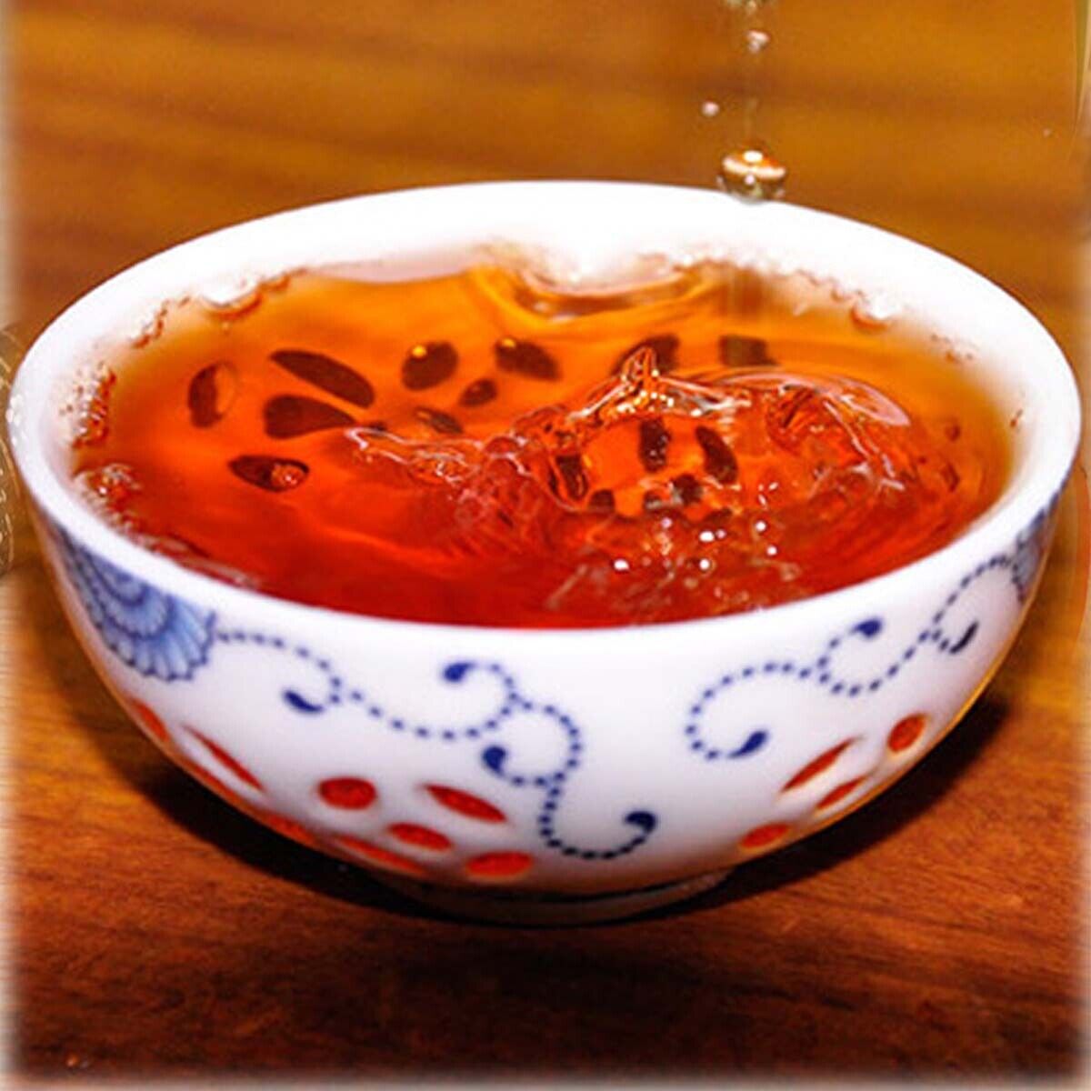 HelloYoung Healthy Food Cooked Cake Top Grade Ripe Puer Black Tea Yunnan Qizi Old Tea Cake