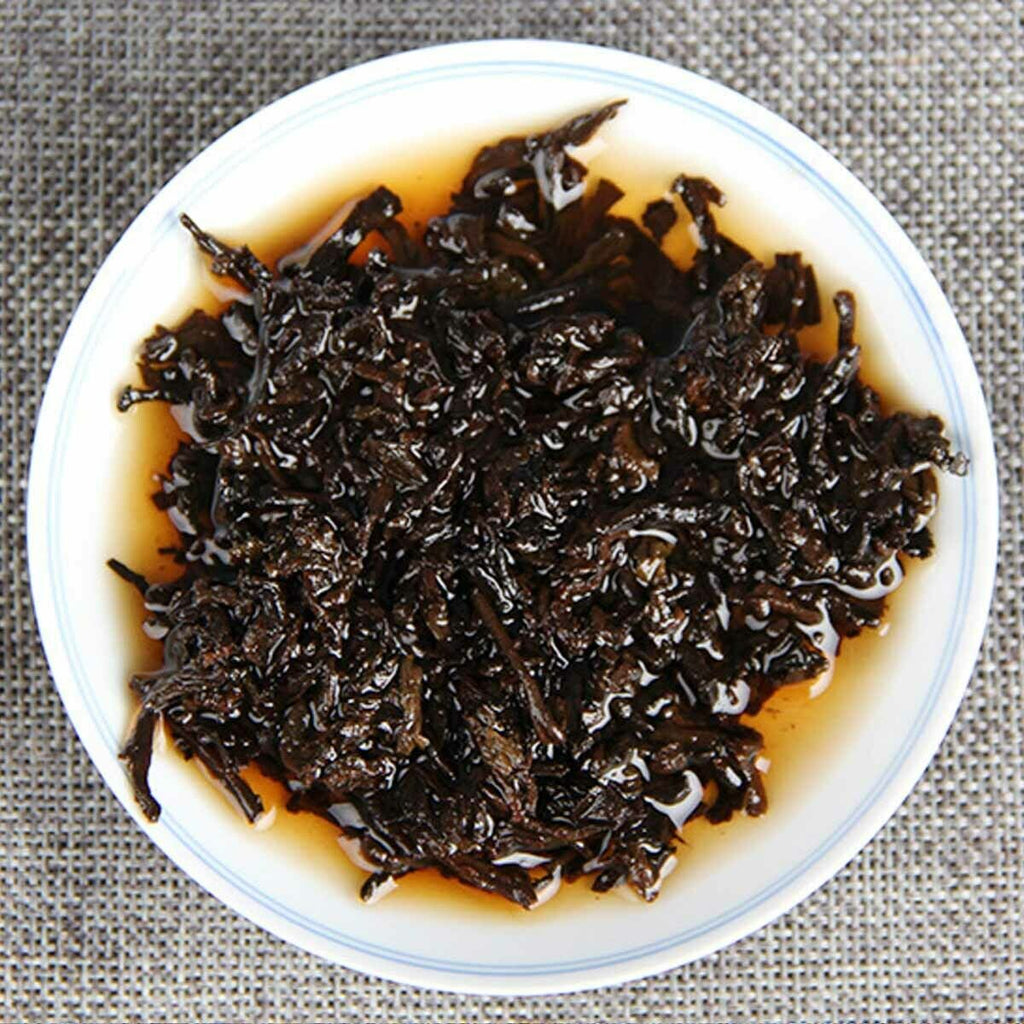 HelloYoung Lao Ban Zhang Premium Ripe Puerh Tea Ecological Ancient Tree Tea Golden Bud 357g