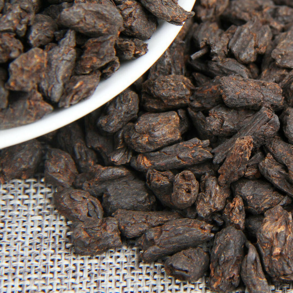 HelloYoung Ripe Puer Tea  Bulk Yunnan Pu-erh Tea Glutinous Rice Fragrant Bamboo Basket 500g