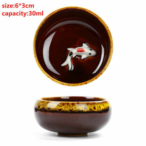4 pcs/lot 3D Ceramic CupTea Set Carp Gifts Tea Cup Dehua Binglie China Kung Fu
