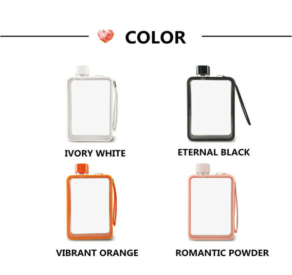 Drinking Bottle Crystal Plastic Water Bottle Handy Drinkware Portable Flat Sport