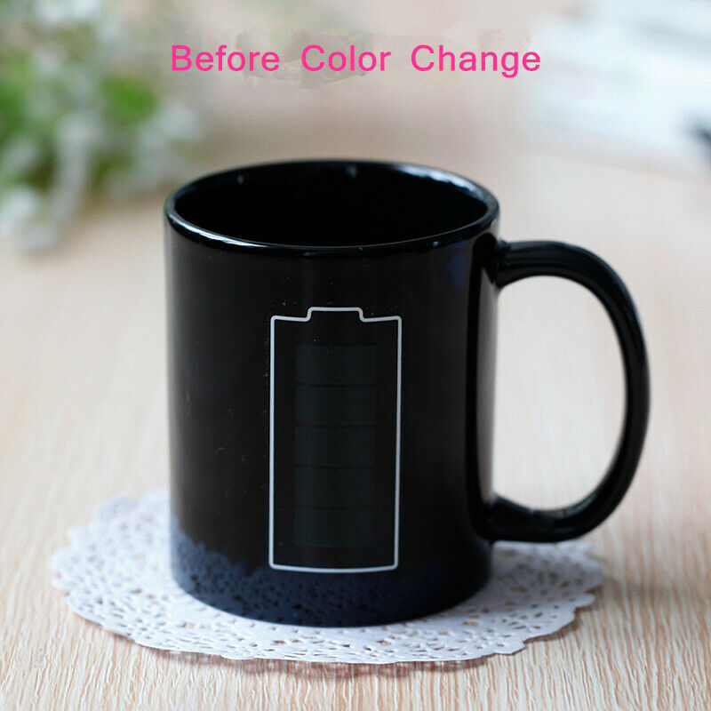 Ceramic Mug Cup Battery Magic Positive Energy Color Changed Coffee Tea Milk Mugs