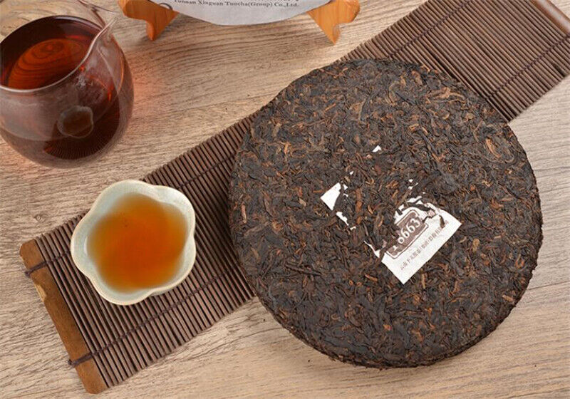 HelloYoung T8663 Xiaguan Jinbang Series Ripe Puer Cake Black Tea Pu erh Tea Cooked Tea 357g Secondary image