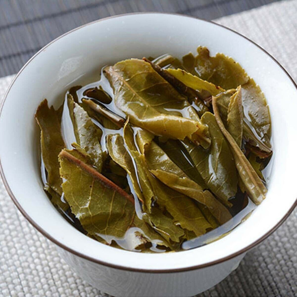 HelloYoung Puerh Tea Raw Tea Ancient Tree Golden Leaf Snowy Mountain  Yunnan Big Leaf 357g