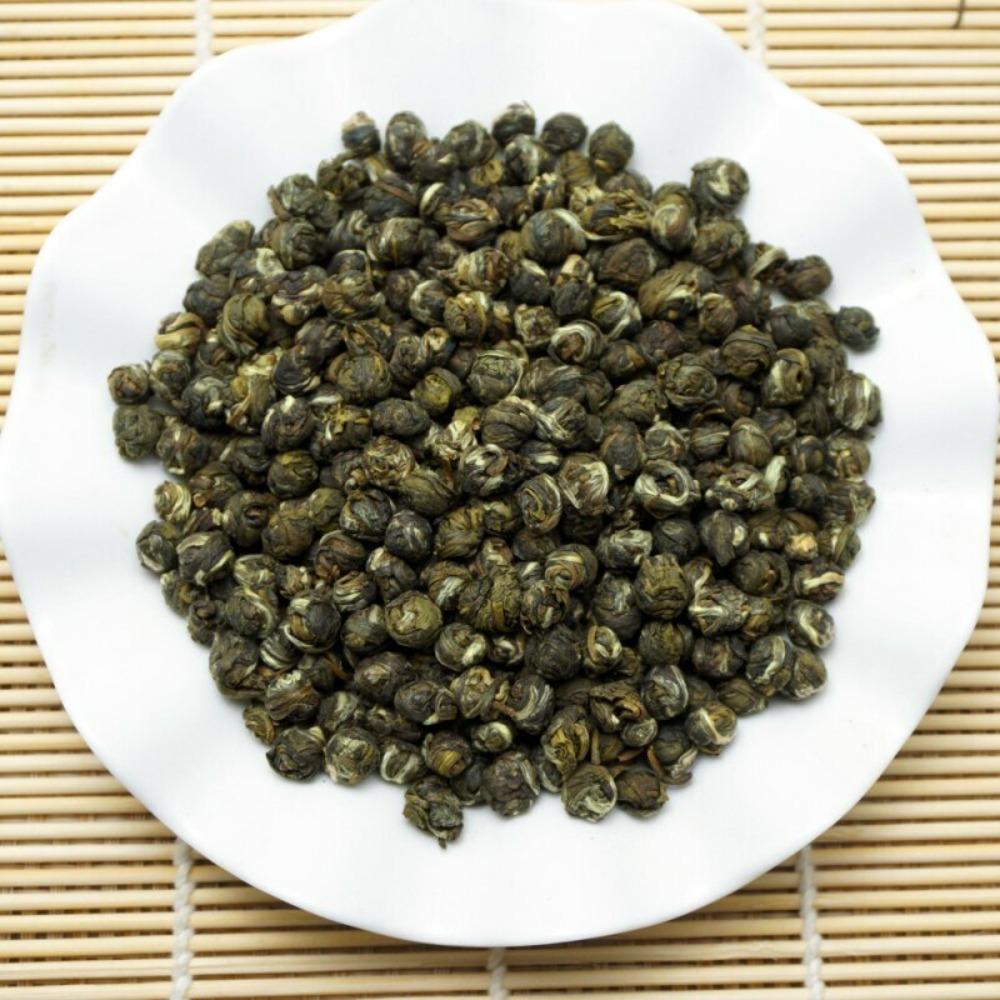 HelloYoungTea 250g Jasmine Dragon Pearl Green Tea Pearls Metal Tin