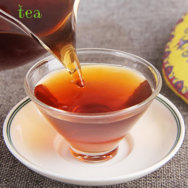 HelloYoungTea Yunnan Pu'er Menghai Chenxiang Chunyun 200g Ripe Tea Qizi Cake