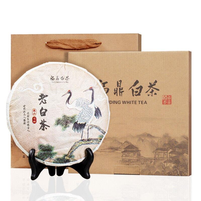 HelloYoungTea 300g(10.58Oz) Fuding White Tea Date White Tea Cake Tea Gift Box Packaging