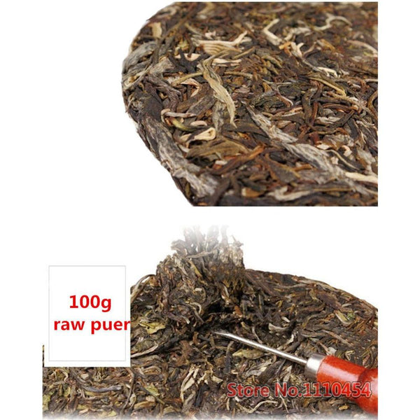 HelloYoungTea 100g Raw Puer Tea Cake Yunnan Sheng Pu-erh Health Benefits