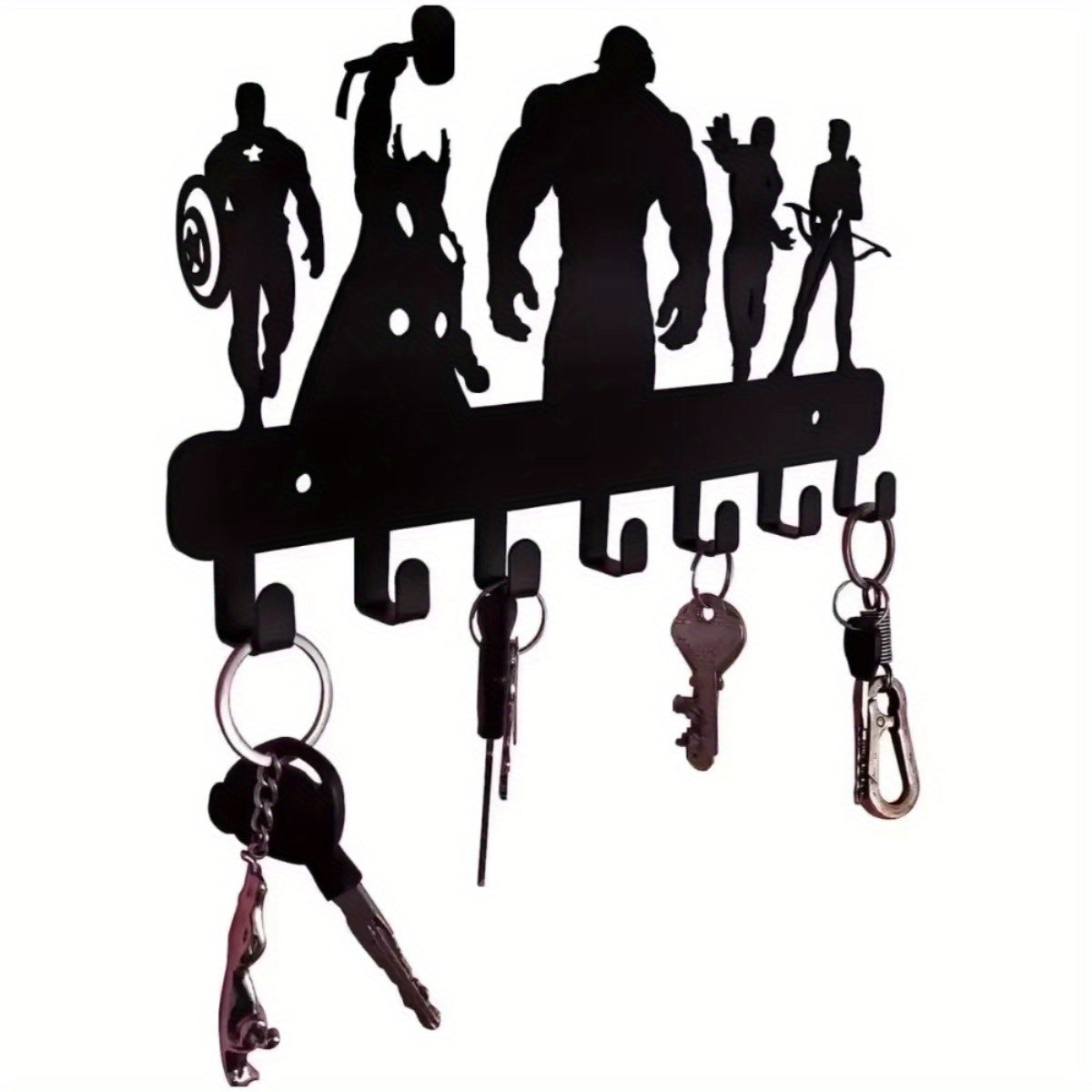 7 Hook Metal Key Holder Wall Mounted Organizer Stylish Towel Hooks That Suit Kitchen and Home Deliver Ultimate Convenience.Wall Sculptures
