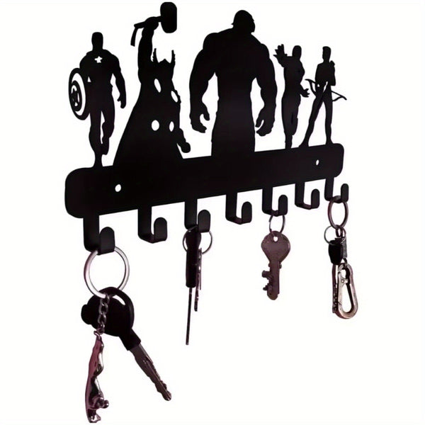 7 Hook Metal Key Holder Wall Mounted Organizer Stylish Towel Hooks That Suit Kitchen and Home Deliver Ultimate Convenience.Wall Sculptures