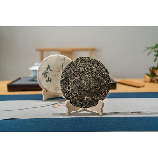 HelloYoungTea 357g Yunnan Ancient Puerh Seven Seed Cake Tea Mengku Da Xueshan Pu'er Raw Tea