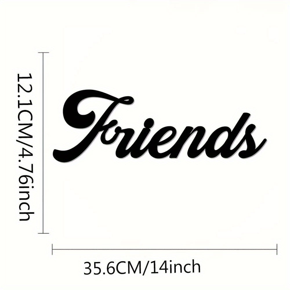 1pc "Friends Love" Metal Wall Art - A captivating iron art silhouette. It serves as a charming home accent, ideal for creating stylish and heartwarming interior spaces.Statue ornaments
