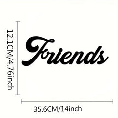 1pc "Friends Love" Metal Wall Art - A captivating iron art silhouette. It serves as a charming home accent, ideal for creating stylish and heartwarming interior spaces.Statue ornaments