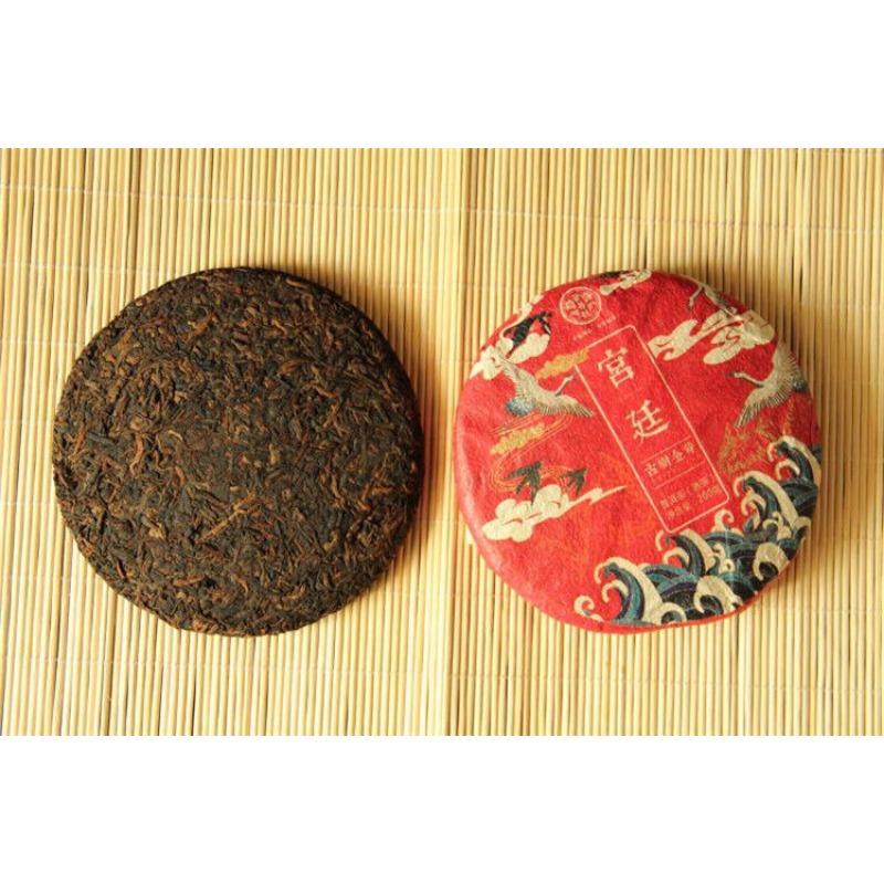HelloYoungTea 200g Cang Pu Golden Bud Puerh Tea Ripe Cake Tea Menghai Chen Xiang Pu'er Cake