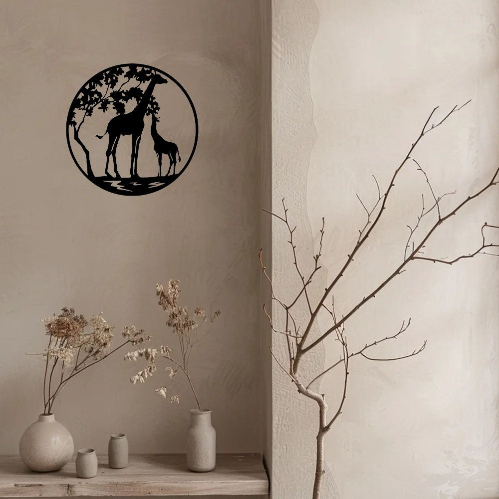 CIFbuy™ Gorgeous Black Iron Giraffe Wall Decor - Striking Metal Animal Art for Contemporary Home Décor, Durable Iron Sculpture with Elegant Silhouette Design, Premium Wall Sculptures.