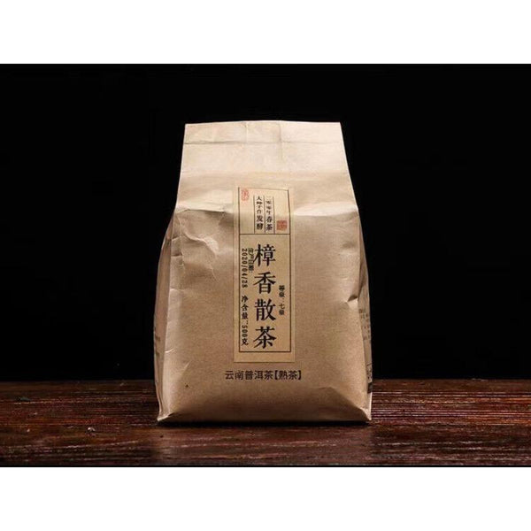 HelloYoungTea 500g Yunnan Pu'er tea ripe tea camphor pu'er tea loose tea big leaf seed ripe