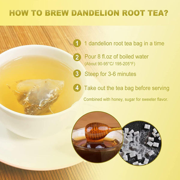 2023 FullChea - Dandelion Root Tea Bags, 100 Teabags, 2.5g/bag