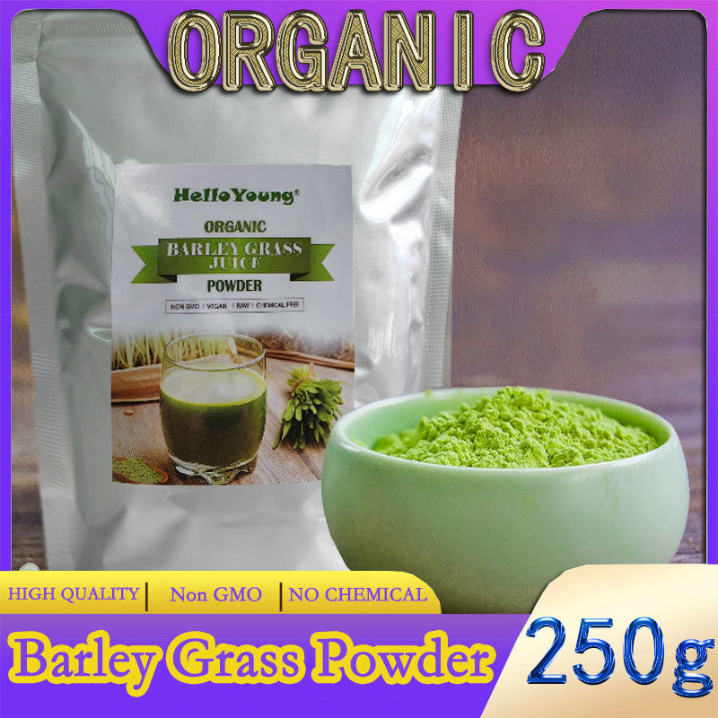 HelloYoung barley powder pure organic Organic Barley Grass Powder original 250g barley grass official store Finely Ground Whole Dried Young Leaves, Pure, Kosher