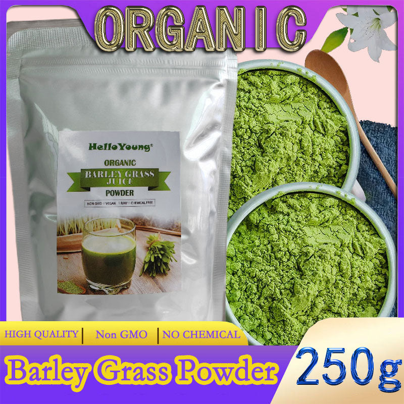 HelloYoung barley powder pure organic Organic Barley Grass Powder original 250g barley grass official store Grass Juice Powder with Rich Dietary Fiber, No Addtives