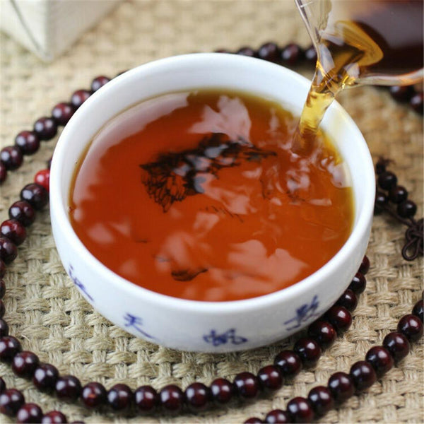HelloYoungTea 500g Pu-erh Ripe Tea Brick Bamboo Tube Old Banzhang Ancient Tree Premium Loose Leaf