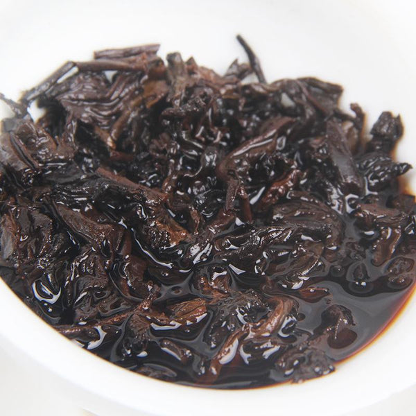 HelloYoungTea 2019 Menghai Aroma of Time Ripe Pu'er Tea Menghai Fragrance Golden Bud Qi Zi Bing Shu Pu'er 357g