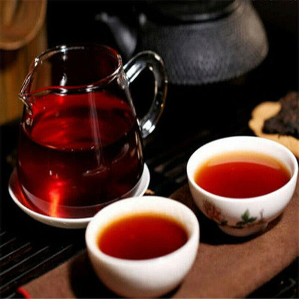 HelloYoungTea 357g Puerh Tea Ripe Black Tea Gold Award Yunnan MengHai Arbor Tree Pu'er Cake