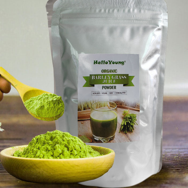 HelloYoung Organic Barley Grass Powder original 250g barley grass official store barley grass powder willy ong with Rich Dietary Fiber, No Addtives