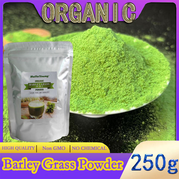 HelloYoung Organic Barley Grass Powder original 250g barley grass official store organic barley grass powder Rich in Immune Vitamin, Fibers, Minerals, Antioxidants and Protein