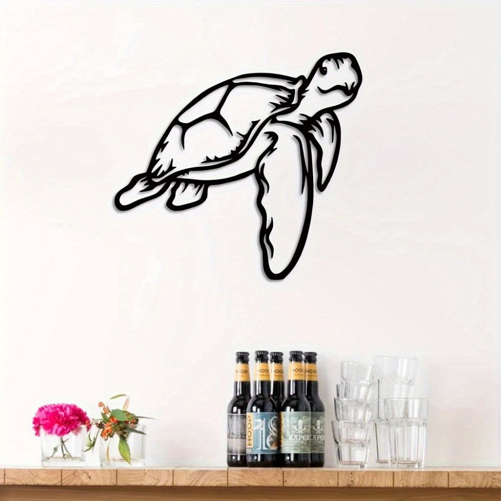 CIFbuy™ Premium 1pc One-of-a-Kind Iron Ocean-Inspired Sea Turtle Wall Art - Intricate Geometric Cut-Out Design, Perfect for Bedroom Adornment & Exceptional Christmas Gift - High-Quality Artistic Wall Sculptures.