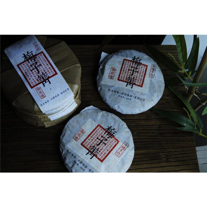 HelloYoungTea Plum Turnip Potted Pond Ancient Tree Raw Tea Cake Cold Plum Aroma and Deep Charm