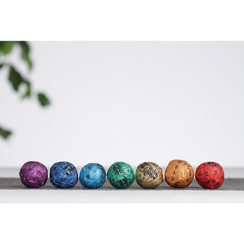 21pcs Yunnan Pu'er Tea Colorful Dragon Pearl Handmade Dragon Pearl Pu'er Raw Tea