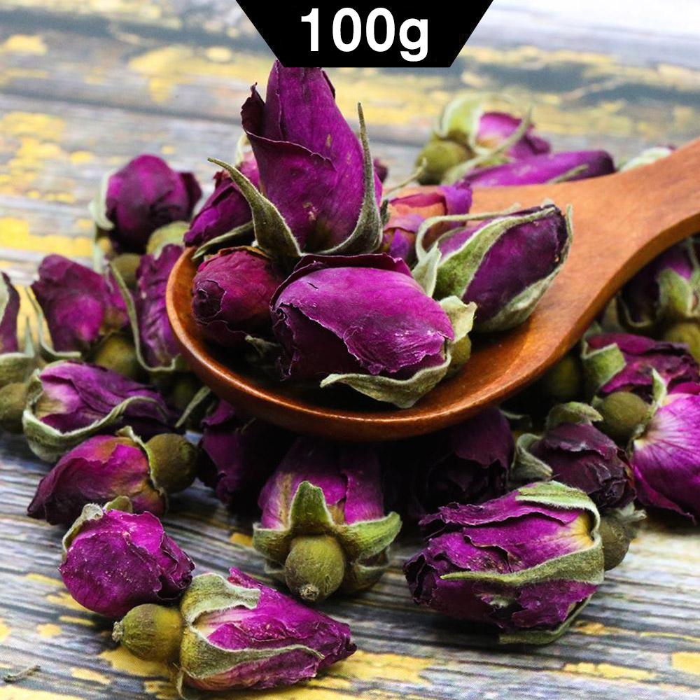 HelloYoungTea Chinese Tea Purple Rose Bud Dried Rose Buds Flowers Herbal