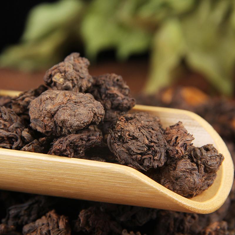 Yunnan Pu'er Tea 8 Year Aged Natural Tuocha Mengku Golden Bud Old Tree Loose Leaf Medium Size 云南普洱茶 8年陈天然沱茶 勐库金芽老树散茶 中号