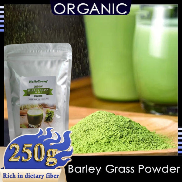 HelloYoung HelloYoung Imported Unsweetened Premium Organic Barley Grass Non-GMO, Finely Ground Whole Dried Young Leaves, Pure, Kosher
