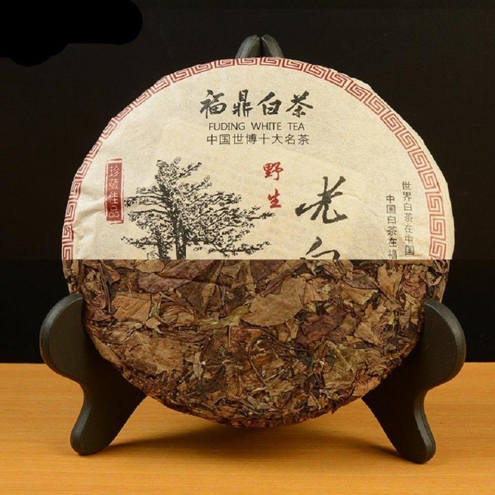 Fuding White Tea Cake Organic Premium Aged Shou Mei Long Life Eyebrow Cake 350g 福鼎有机优质陈年寿眉白茶饼 350克