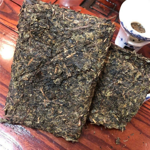 HelloYoungTea Organic Baishaxi Dark Tea Fu Zhuan Brick Tea China Anhua Black Tea Fu Cha 300g