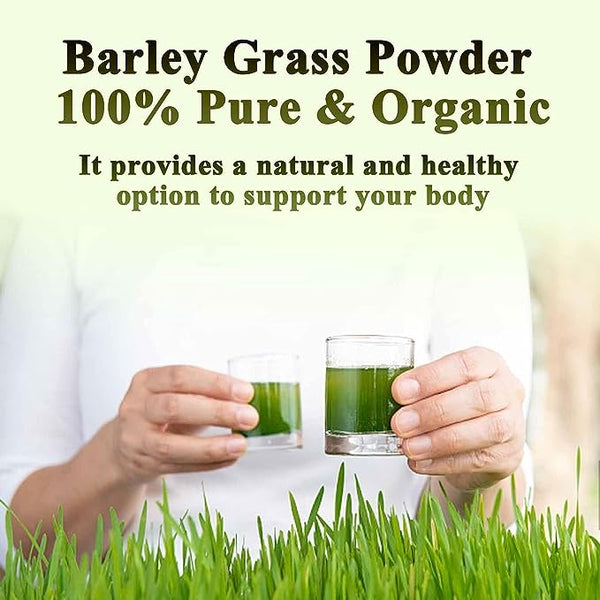 HelloYoung 250g Organic Barley Grass Powder Gluten Free Non-GMO Superfood Vegan Rich Dietary Fiber, No Addtives