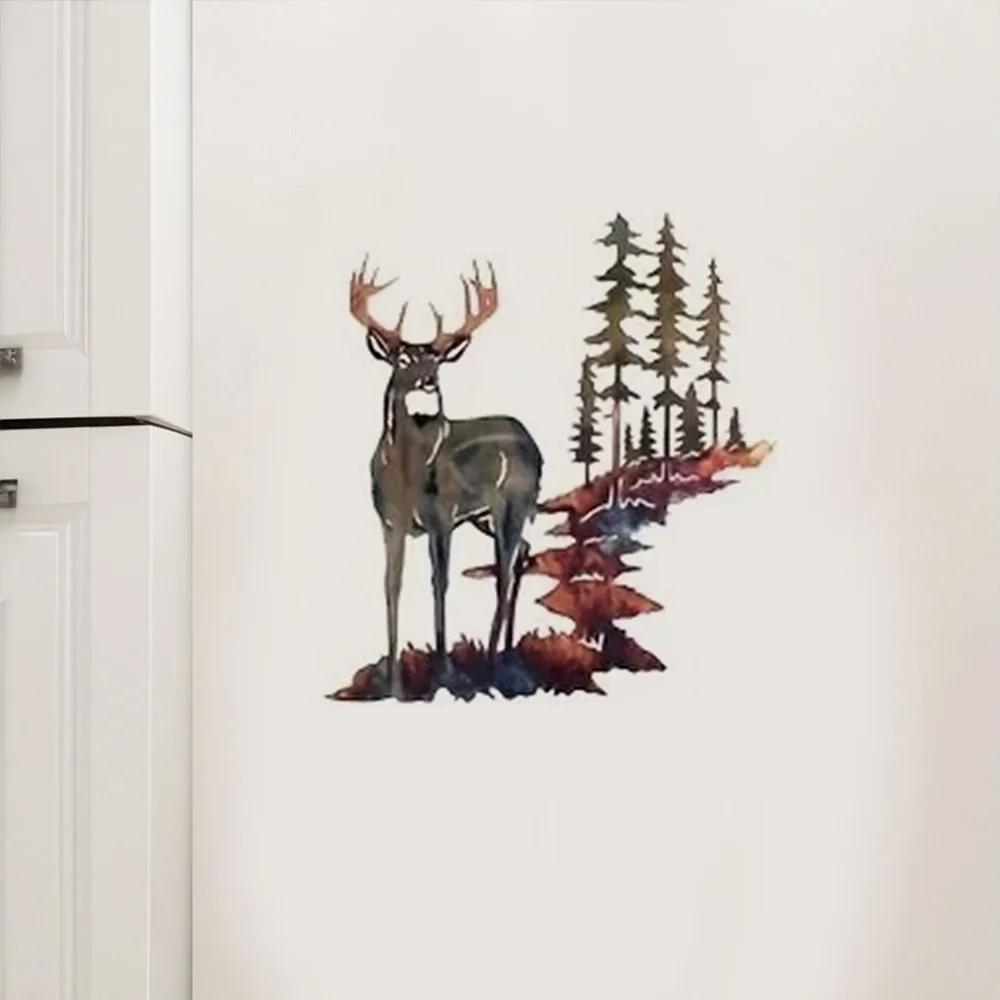 White-Tailed Deer Iron Wall Art: Charming European & American Decorative Craft for Home.Wall Sculptures