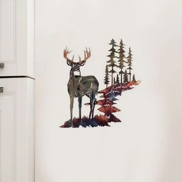 White-Tailed Deer Iron Wall Art: Charming European & American Decorative Craft for Home.Wall Sculptures