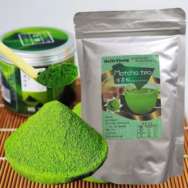 HelloYoung Organic Matcha Powder - Culinary/Ceremonial Grade 100% Natural Matcha Powder 250g/bag Milk Drink Green Tea Dessert Cake Edible Baking Ingredients Ice Cream Tools