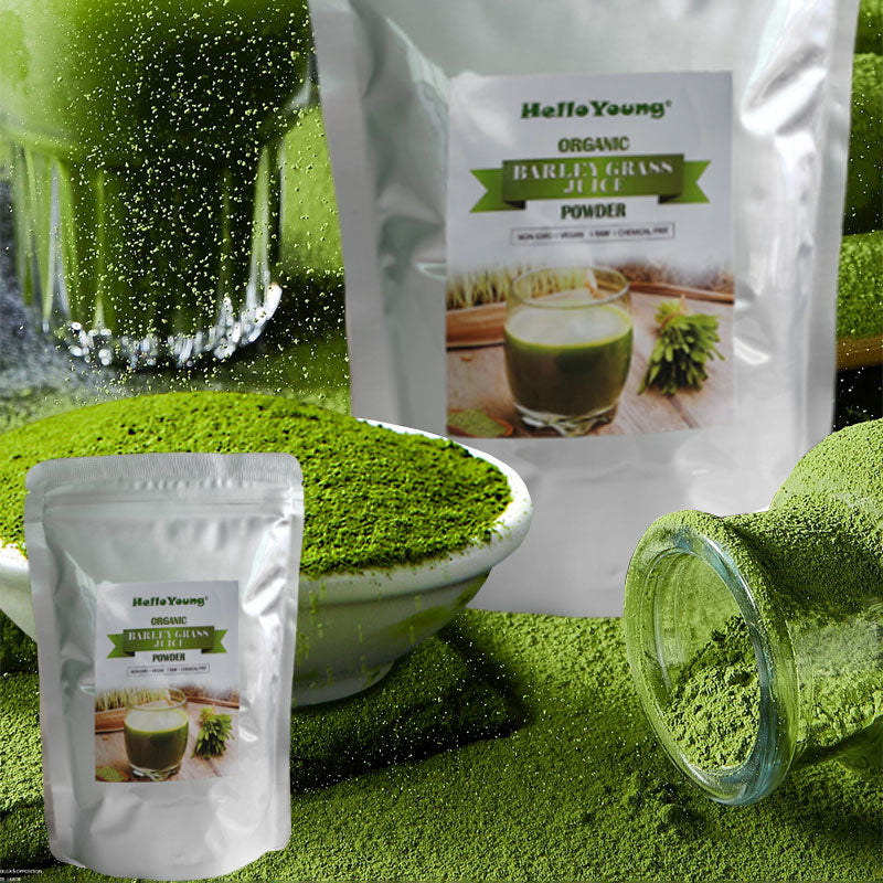 HelloYoung HelloYoung Organic Barley Grass Juice Powder Super Greens Powder Contains Iron Vitamin C, & Vitamin E – Non-GMO Gluten-Free Soy-Free Vegan & Paleo – Daily Greens Booster 250g